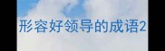 形容好领导的成语