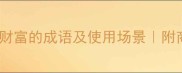 10个形容富人财富的成语及使用场景附商务应答技巧