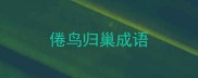 倦鸟归巢成语
