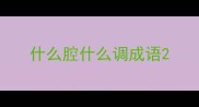 什么腔什么调成语