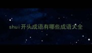 shui开头成语有哪些成语大全