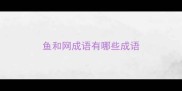 鱼和网成语有哪些成语