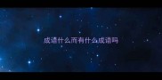 成语什么而有什么成语吗