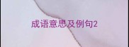 成语意思及例句