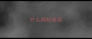 什么顾盼成语